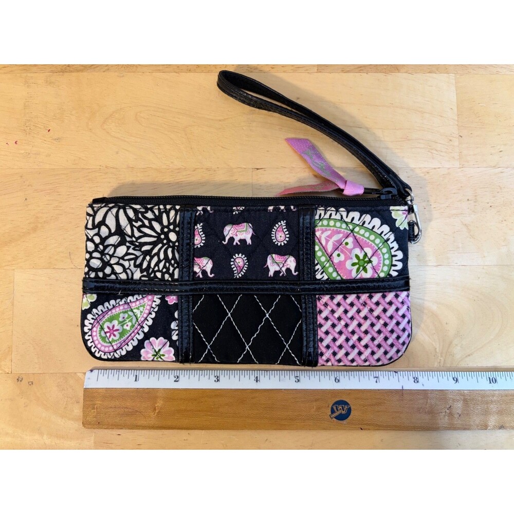 Vera Bradley Pink Elephant Patchwork Wristlet Wallet Purse - Picture 5 of 8